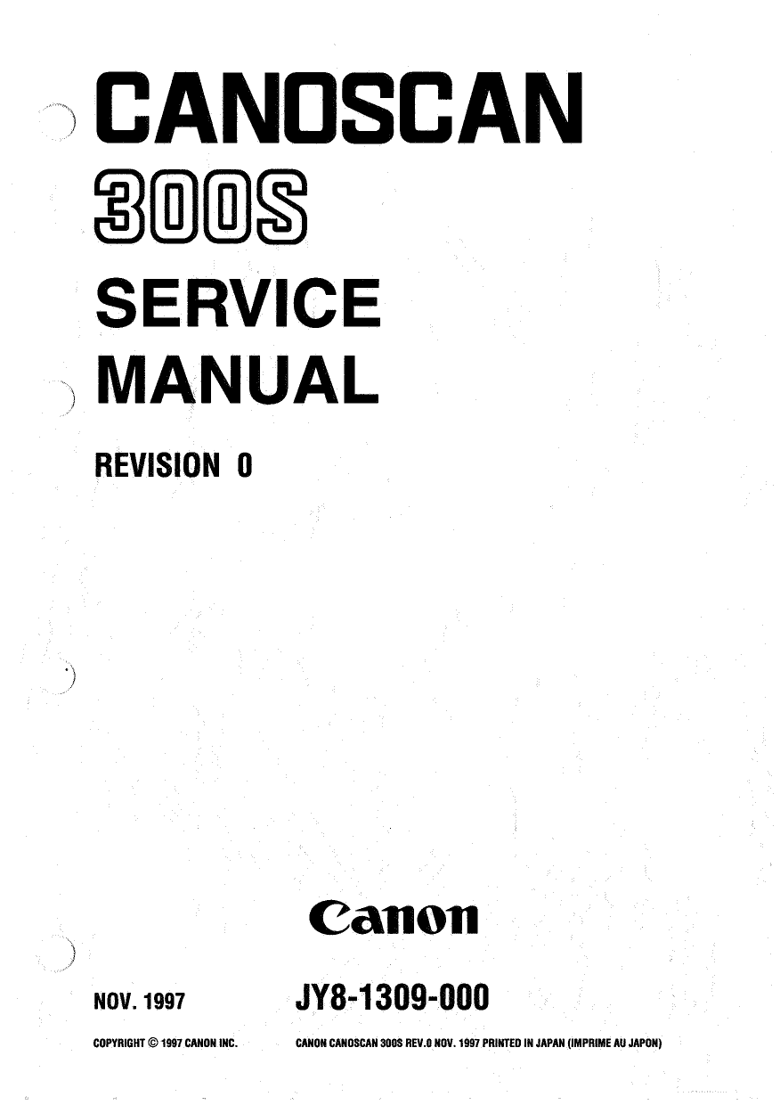 Canon Options CS-300S CanoScan 300S Parts and Service Manual-1